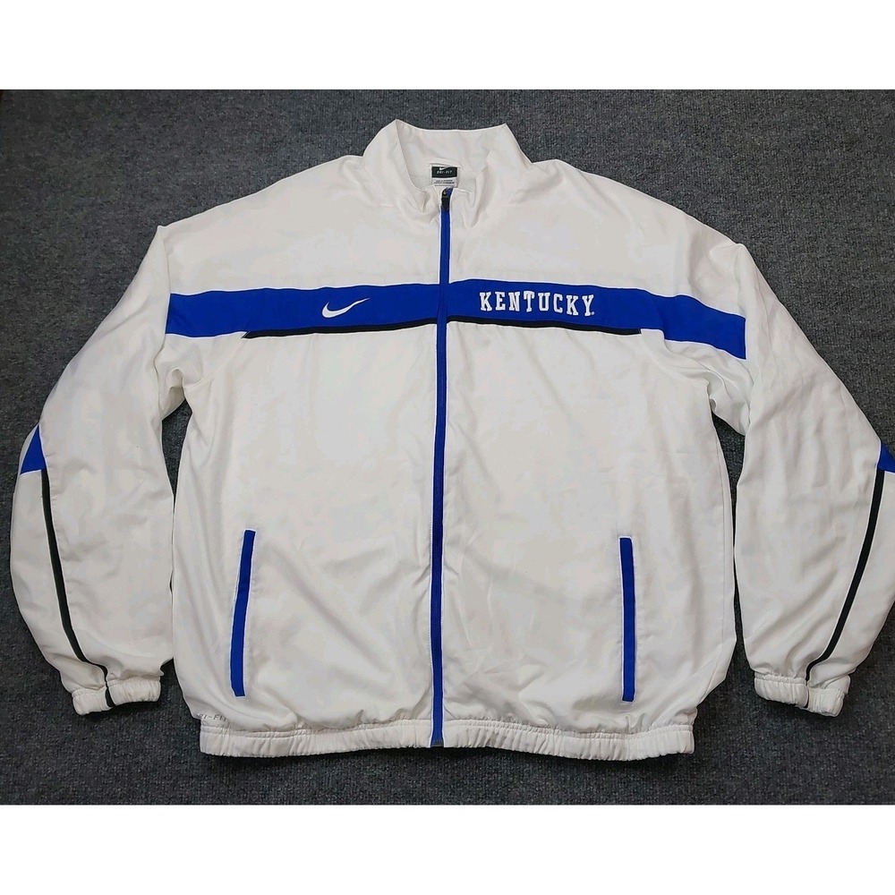 Kentucky Wildcats Jacket Mens XXL White NCAA Basketball Nike Dri Fit Elite